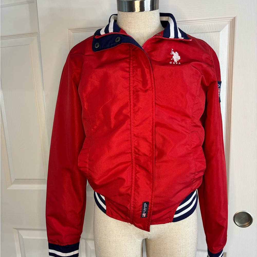 U.S. Polo Assn. Red Puffer Jacket with Logo